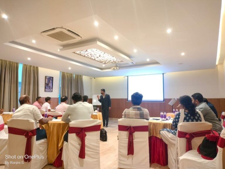 Business owners at a workshop led by Mohammed Bilal Siddiqui
